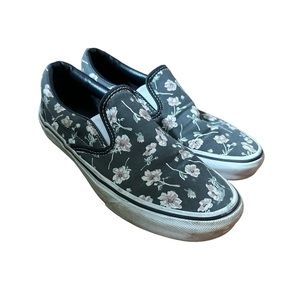 VANS • floral black classic slip-on